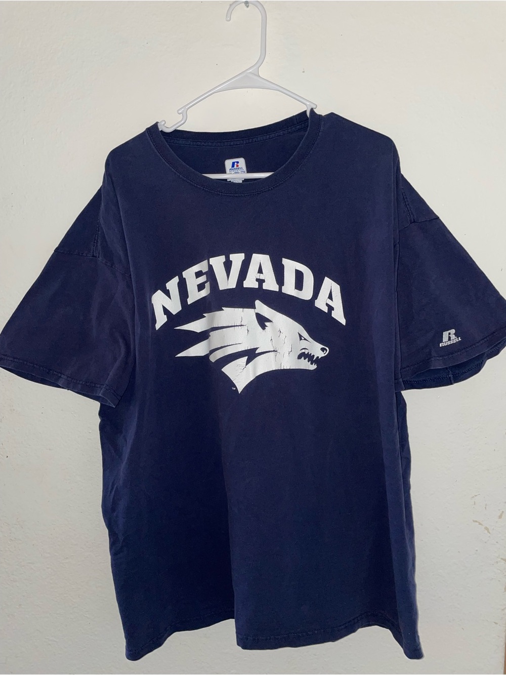 Russell Athletic Navy and White Nevada Graphic Tee